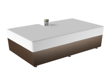 Commercial umbrella base with specialty two-tone finish