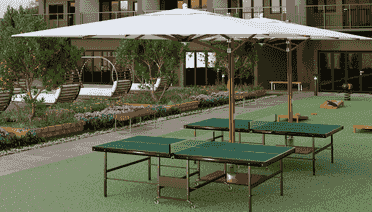 Large-format shade canopies for community playspaces