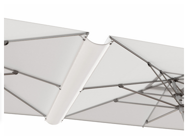 Rain gutter connection between canopies